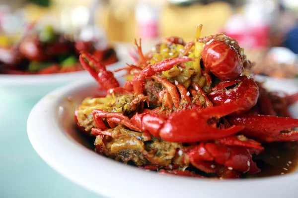 Fel Mâncare Raci Este Servit Restaurant Din Orașul Zhengzhou Provincia — Fotografie, imagine de stoc