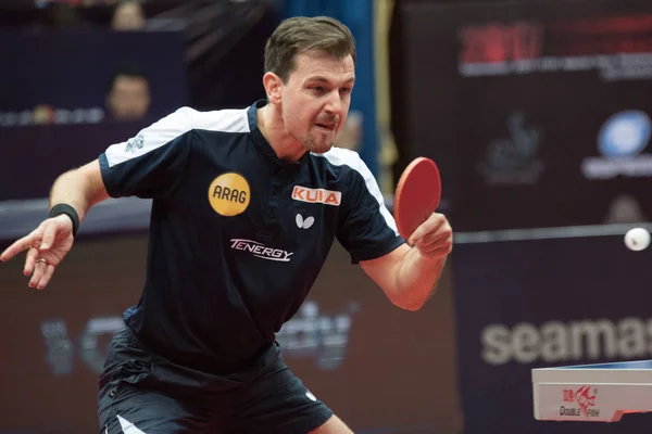 Timo Boll Alemania Devuelve Una Oportunidad Harimoto Tomokazu Japón Partido — Foto de Stock