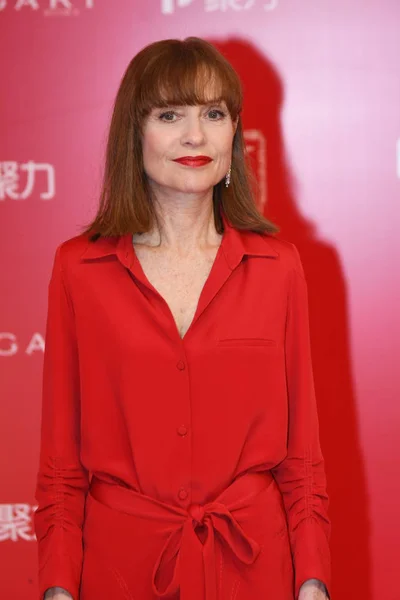 프랑스 여배우 이자벨 Huppert 2017 상하이 상하이 축제의 카펫에 — 스톡 사진