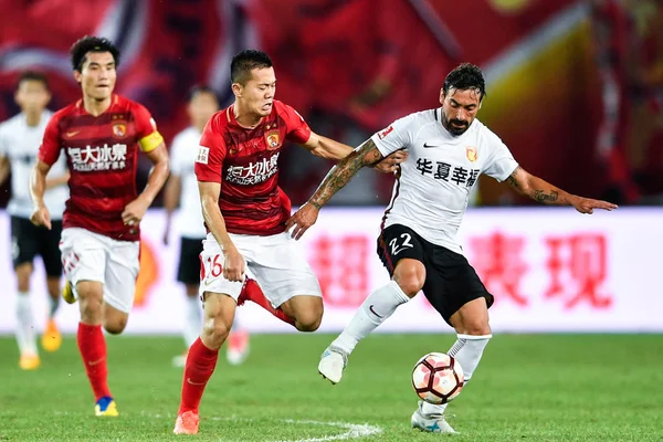 Jogador Futebol Argentino Ezequiel Lavezzi Direita Hebei China Fortune Desafia — Fotografia de Stock