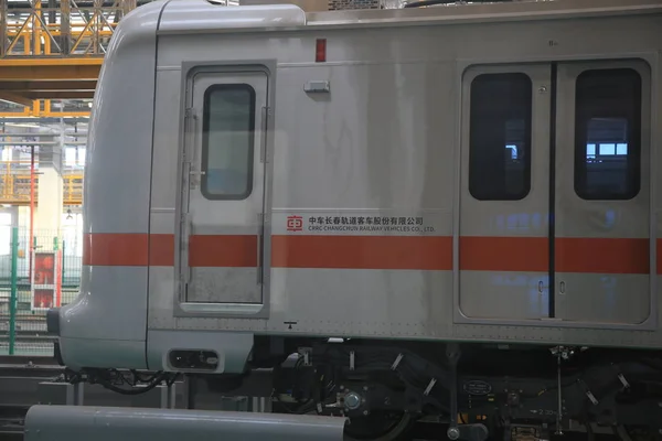 Pociąg Metro Jest Zdjęciu Linii Yanfang Pekin Pierwszy Bezkierowcy Linii — Zdjęcie stockowe