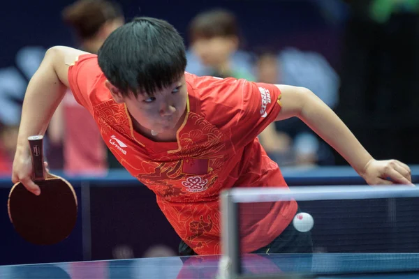 中国のサン Yingsha シーマスター 2017 Ittf ワールド ツアー プラチナ 中国オープンに先駆けて 四川省西南部にある成都市で — ストック写真