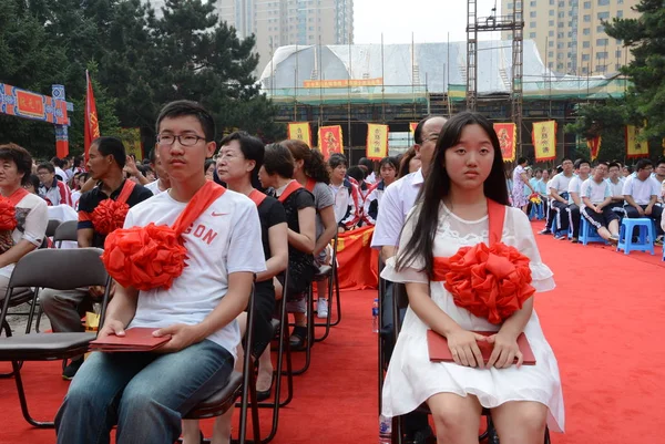 Китайськими Студентами Хто Отримав Top Високі Оцінки Провінції Jilin Під — стокове фото
