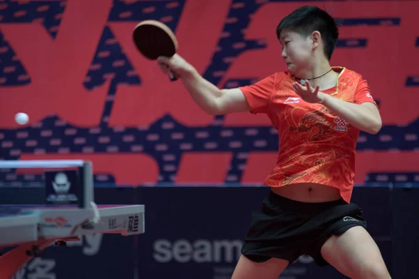 中国のサン Yingsha シーマスター 2017 Ittf ワールド ツアー プラチナ チャイナ オープンに先駆けて — ストック写真