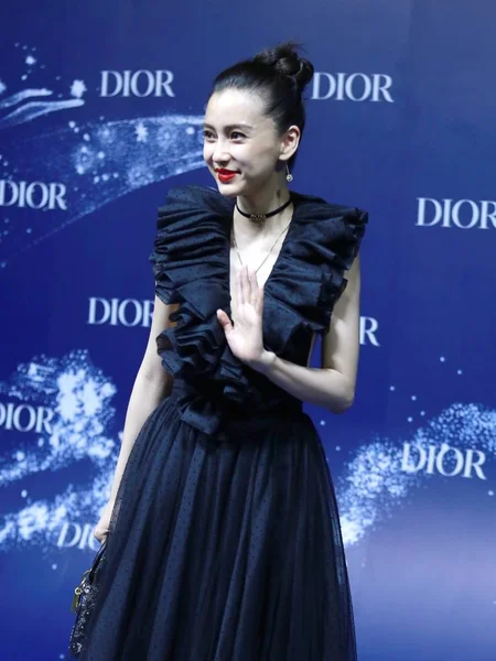 Hong Kong Model Aktris Angelababy Katılır Dior Şanghay Çin Olay — Stok fotoğraf