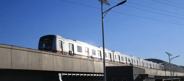 Pekin Bir Hata Ayıklama Koşusu Sırasında Pekin Ilk Sürücüsüz Metro — Stok fotoğraf