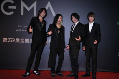Members of Japanese rock band GLAY pose on the red carpet for the 28th Golden Melody Awards Ceremony in Taipei, Taiwan, 24 June 2017. clipart