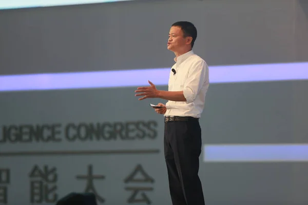 Jack Yun Chairman Chinese Commerce Giant Alibaba Group Speaks Main — Stock Photo, Image