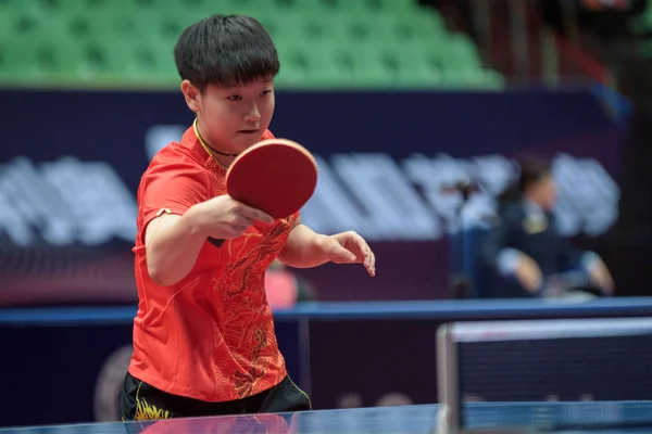 中国のサン Yingsha シーマスター 2017 Ittf ワールド ツアー プラチナ 中国オープンに先駆けて 四川省西南部にある成都市で — ストック写真