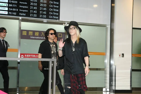 Membros Banda Rock Japonesa Glay Chegam Aeroporto Taipei Taiwan Junho — Fotografia de Stock