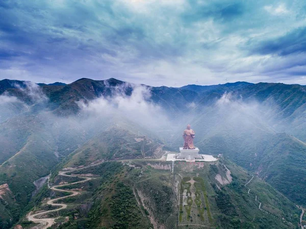 Estatua Gigante Del Antiguo General Chino Guan Ciudad Yuncheng Norte — Foto de Stock