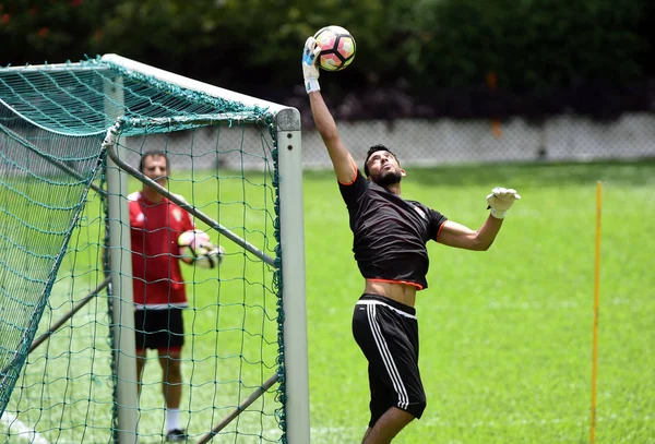 Spieler Der Jordanischen Männer Fußballnationalmannschaft Nehmen Einer Trainingseinheit Für Ein — Stockfoto