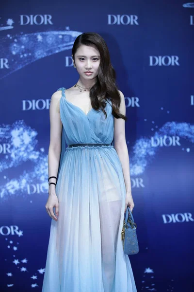 Aktris Cina Zhang Huiwen Berpose Acara Dior Feel Blue Shanghai — Stok Foto