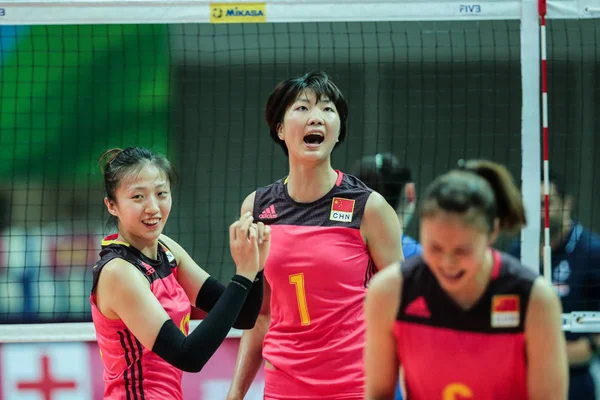 Players China Celebrate Pool Group Match Fivb World Grand Prix — Stock Photo, Image