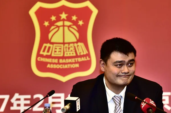 Συνταξιούχος Κινεζική Μπάσκετ Αστέρι Γιάο Μινγκ Νέος Πρόεδρος Του Συλλόγου — Φωτογραφία Αρχείου