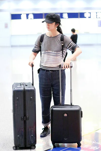 Chinese Actress Tang Wei Pictured Beijing Capital International Airport Beijing — Stock Photo, Image