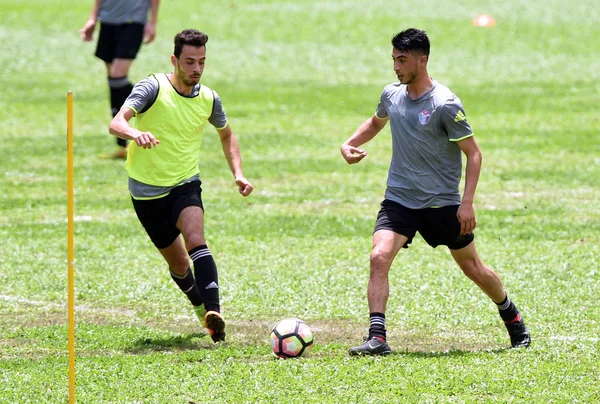 Les Joueurs Équipe Nationale Masculine Football Jordanie Participent Une Séance — Photo