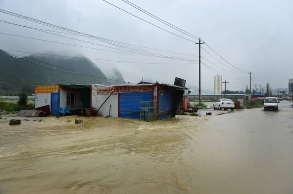 View Flooded Area Caused Heavy Rain Guiyang City South China — Stock Photo, Image