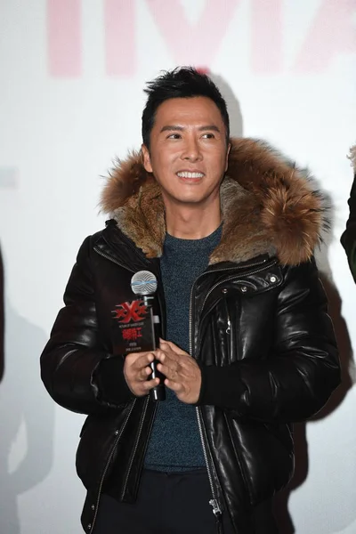 Hongkong Toneelspeler Donnie Yen Reageert Tijdens Een Vergadering Van Ventilator — Stockfoto