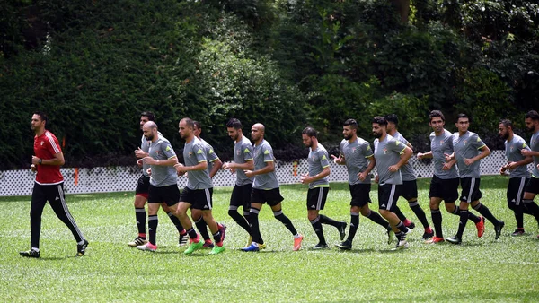 Jordan Millî Futbol Takımı Oyuncuları Bir Eğitim Oturumu Içinde Hong — Stok fotoğraf