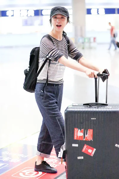 Chinese Actress Tang Wei Pictured Beijing Capital International Airport Beijing — Stock Photo, Image