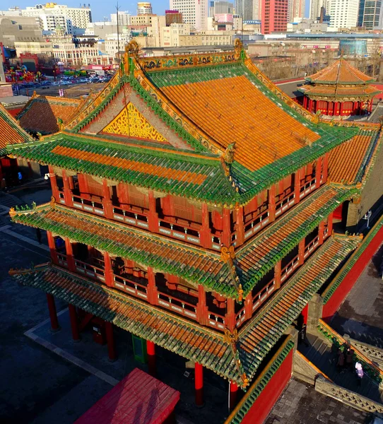 Vista Aérea Palácio Mukden Também Conhecido Como Palácio Imperial Shenyang — Fotografia de Stock