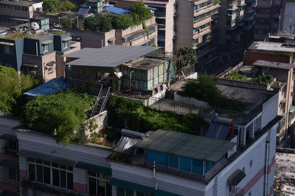 Vue Des Jardins Sur Toit Construits Illégalement Par Les Propriétaires — Photo