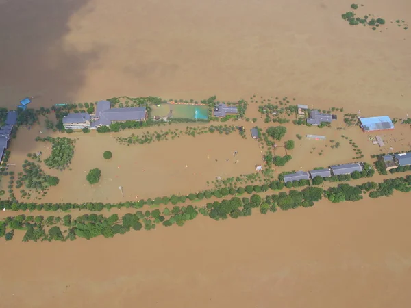 Letecký Pohled Ponořených Orange Ostrov Malebné Oblasti Způsobených Přívalovými Dešti — Stock fotografie