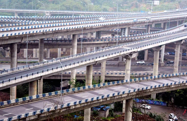 Mening Van Vijf Verhaal Structuur Huangjuewan Viaduct Chongqing China April — Stockfoto