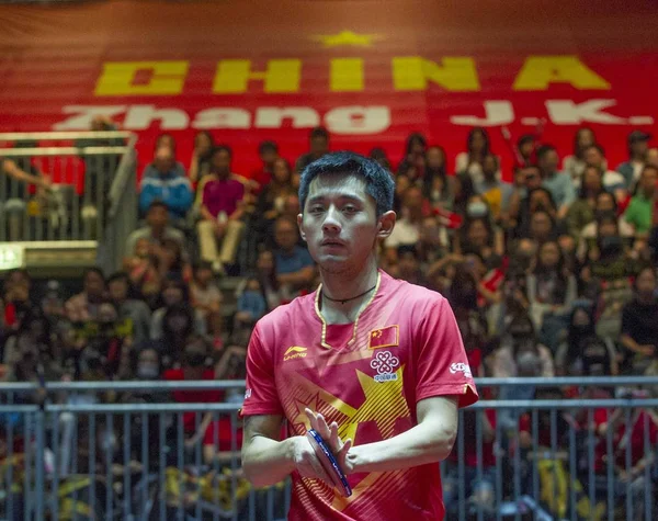 Fans Chinese Table Tennis Zhang Jike Shows Support Competes Robert — Stock Photo, Image