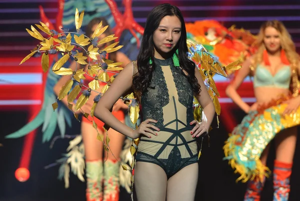 Bielizna Ubrany Parady Modele Podczas Pokazu Victoria Secret Mody Shenyang — Zdjęcie stockowe