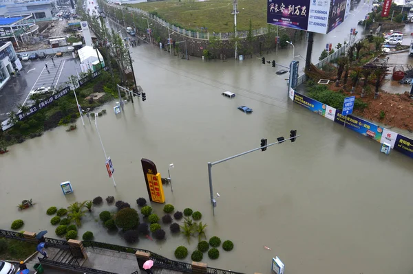 View Flooded Area Caused Heavy Rain Guiyang City South China — стоковое фото