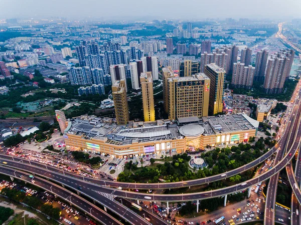 Aerial View Crossings Saihongqiao Overpass Nanjing City East China Jiangsu — Stock Photo, Image