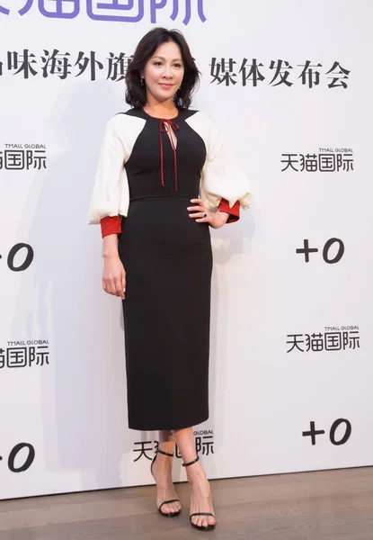 Hong Kong Actress Carina Lau Poses Launch Event Wine Brand — Zdjęcie stockowe