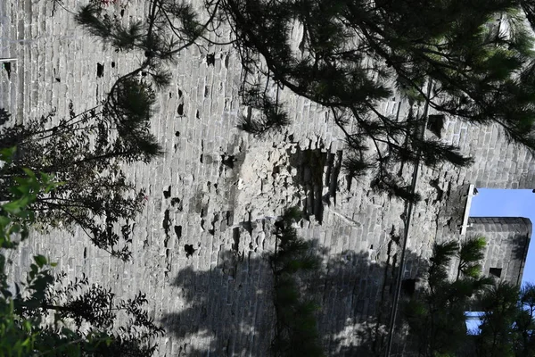 Blick Auf Die Einschussnarben Der Lugou Brücke Auch Marco Polo — Stockfoto