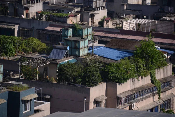 Vue Des Jardins Sur Toit Construits Illégalement Par Les Propriétaires — Photo