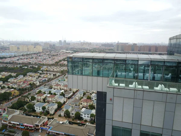 Vista Una Piscina Con Extremo Suspendido Aire Hotel Gran Altura — Foto de Stock