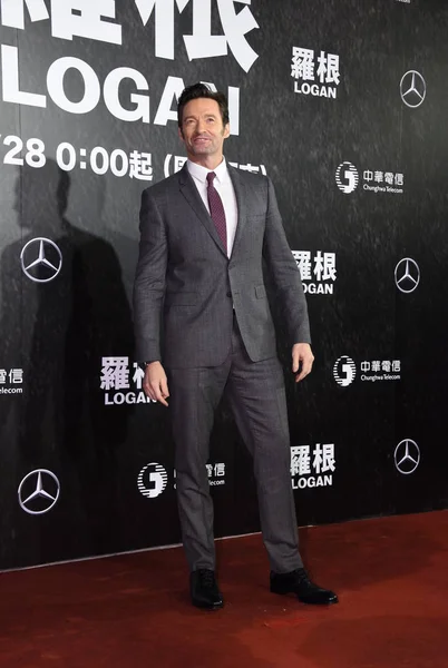 Actor Australiano Hugh Jackman Posa Alfombra Roja Para Estreno Nueva — Foto de Stock