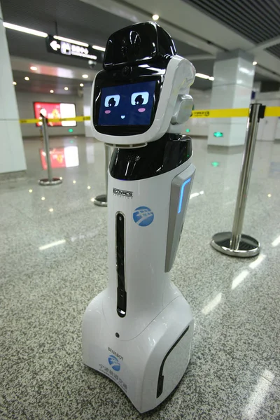 View Intelligent Robot Xiaogui Yinghua Park Station Metro Line Ningbo — Stock Photo, Image