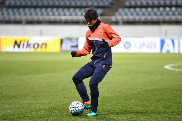 Jogador Jeju United Participa Uma Sessão Treinamento Para Uma Partida — Fotografia de Stock