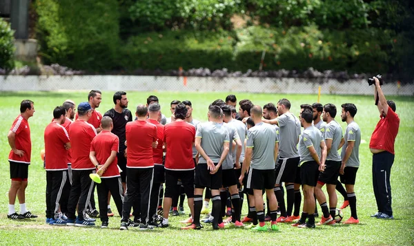 Jogadores Seleção Nacional Futebol Masculino Jordânia Participam Uma Sessão Treinamento — Fotografia de Stock