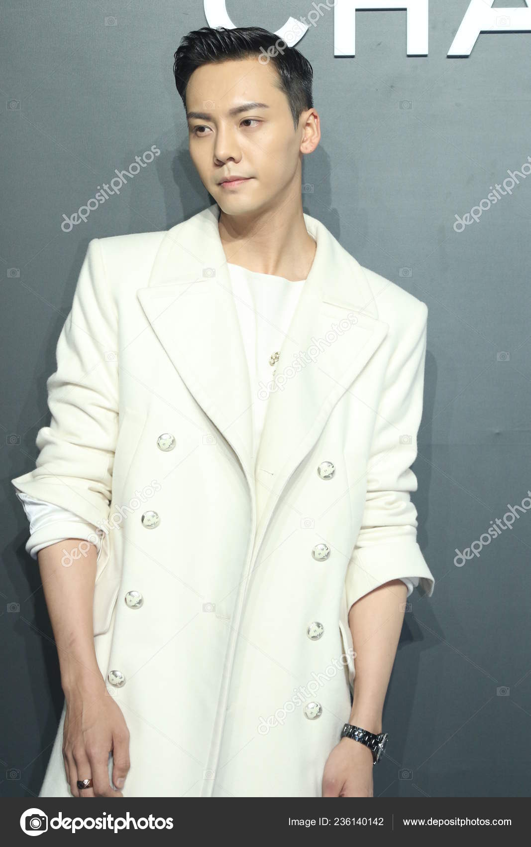 Hong Kong Singer Actor William Chan Poses Chanel J12 Party Stock