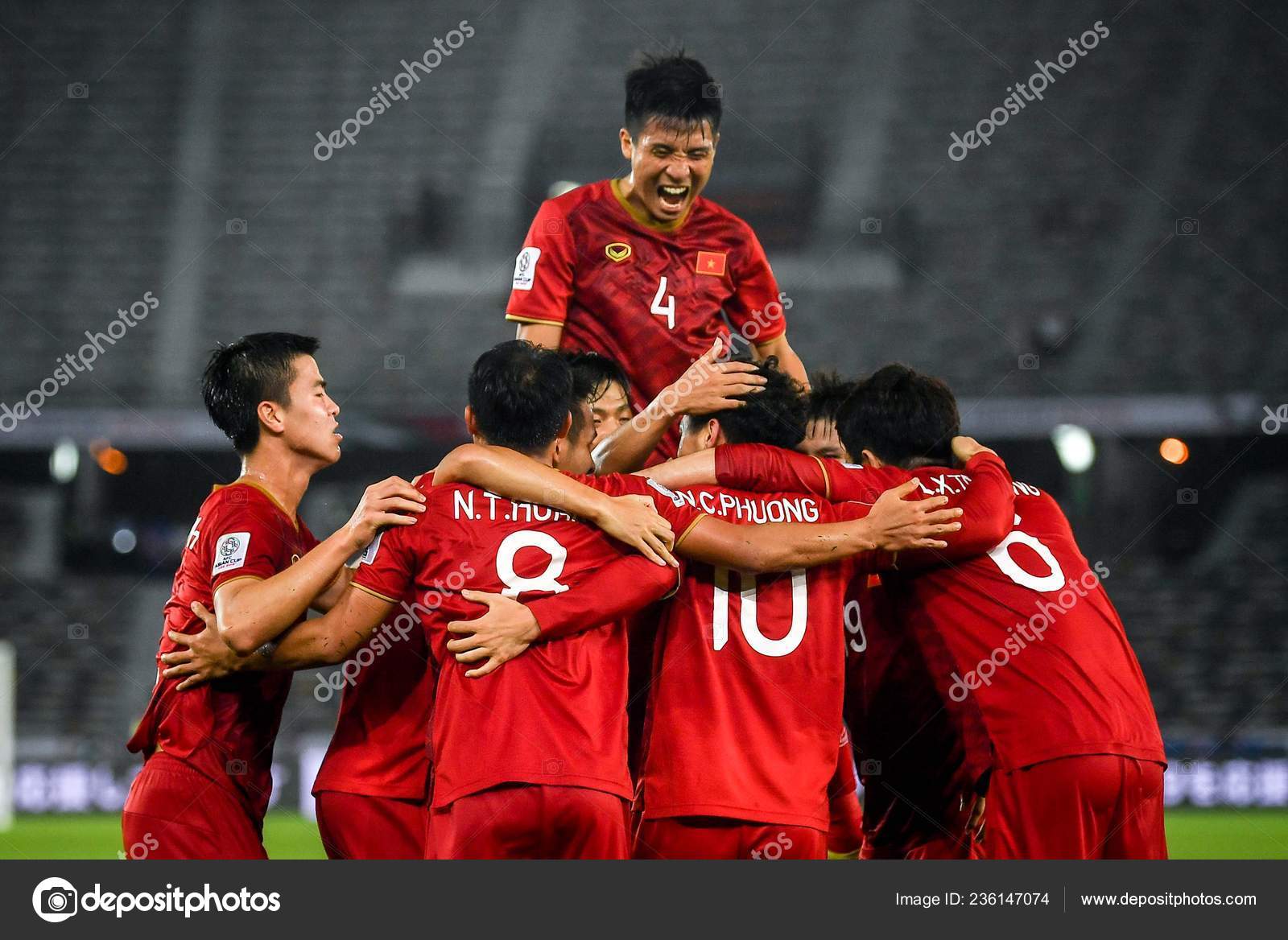 Players Vietnam National Football Team Celebrate Scoring Iraq National
