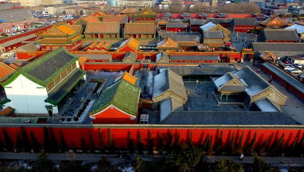 Vista Aérea Palácio Mukden Também Conhecido Como Palácio Imperial Shenyang — Fotografia de Stock