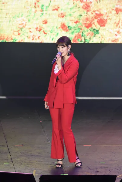 Sydkoreansk Skådespelerska Park Shin Hye Utför Fläkt Möte Taipei Taiwan — Stockfoto