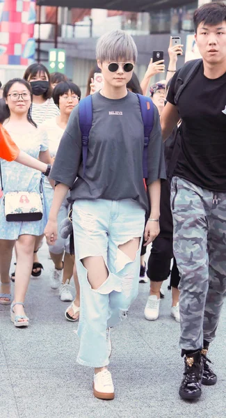 Cantante Chino Yuchun Fotografiado Aeropuerto Internacional Beijing Capital Beijing China — Foto de Stock