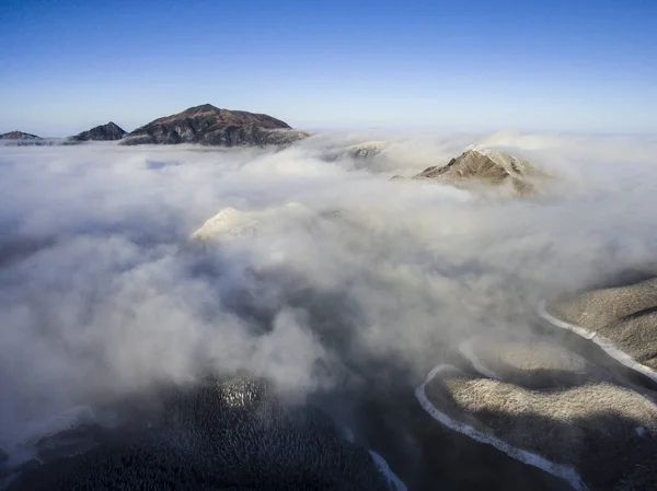 Mar Nubes Rodea Las Montañas Lugar Escénico Tianhu Condado Quanzhou — Foto de Stock