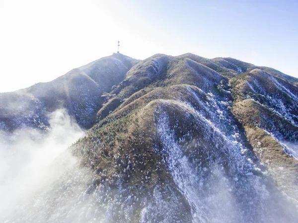 Mar Nubes Rodea Las Montañas Lugar Escénico Tianhu Condado Quanzhou — Foto de Stock