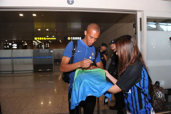 Pemain Sepak Bola Brasil Miranda Dari Inter Milan Digambarkan Setelah — Stok Foto