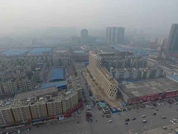 Vista Aérea Edificio Forma Barco Vapor Ciudad Zhengzhou Provincia Central —  Fotos de Stock